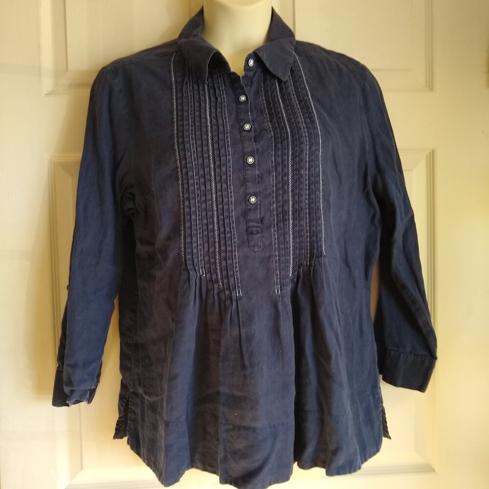 Coldwater creek Blue long sleeve blouse